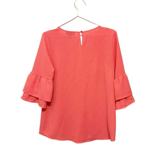 Alyx floral appliqué blouse with layered riffled sleeves size small - Picture 2 of 6